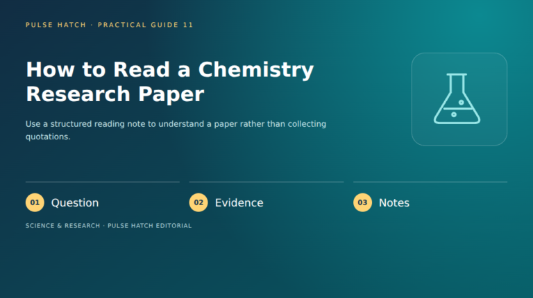 How to Read a Chemistry Research Paper — planning overview