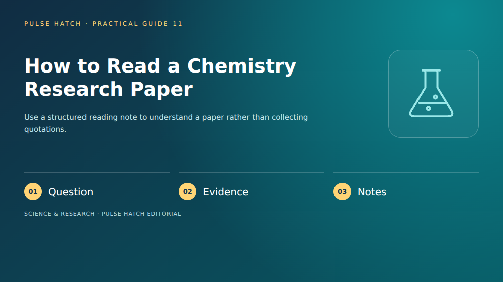 How to Read a Chemistry Research Paper: practical planning overview